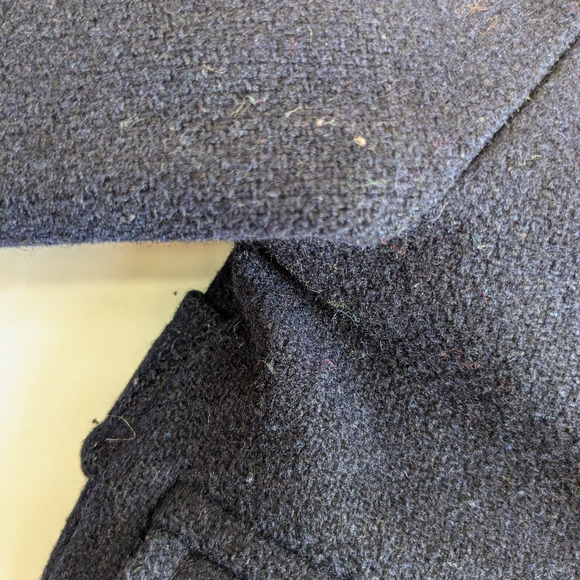 Vintage Wool Pea Coat 2T Navy Blue Nautical Preppy Classic Anchor Gold Button - Picture 11 of 11
